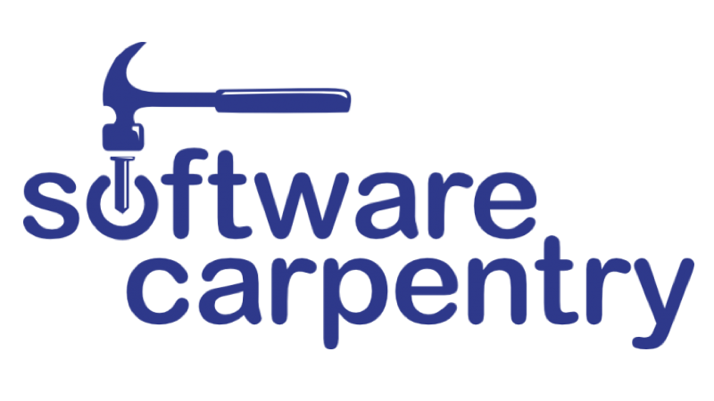 Logo von Software Carpentry mit Hammer und Schraubendreher als Teil des Schriftzugs.